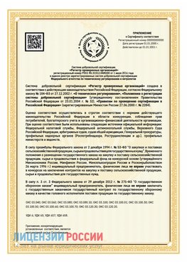 Приложение к сертификату для ИП Лангепас Сертификат СТО 03.080.02033720.1-2020